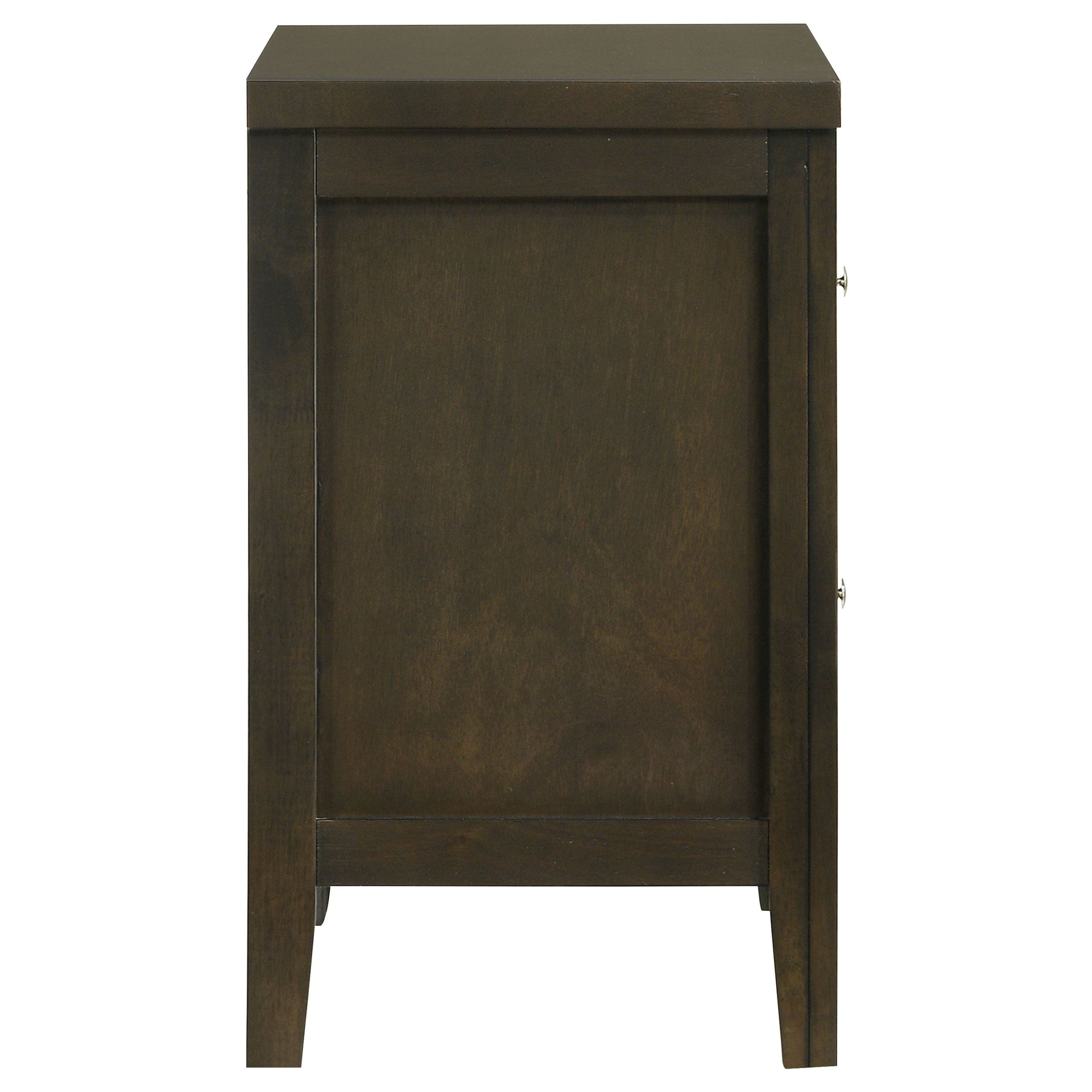 Clement Dark Cocoa 2-Drawer Nightstand Bedside Table
