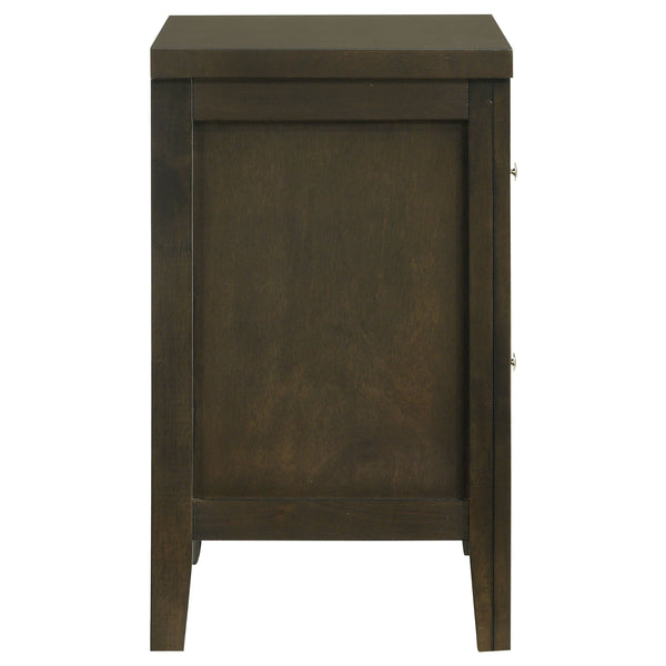 Clement Dark Cocoa 2-Drawer Nightstand Bedside Table