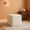 Cream Square Luxurious Upholstered Foam Pouf Ottoman