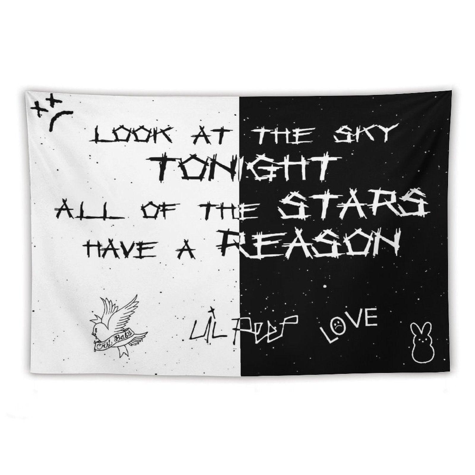 Lil Peep Black And White Star Tapestry