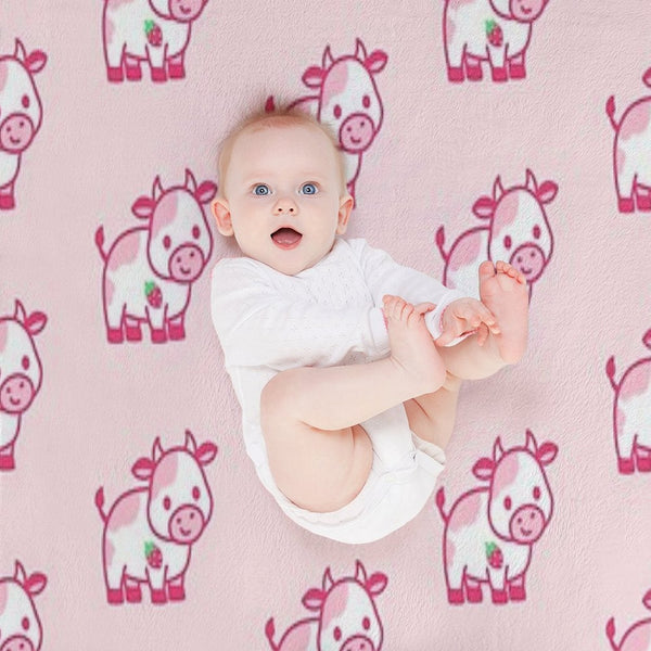 Strawberry Cow All-season Throw Blanket