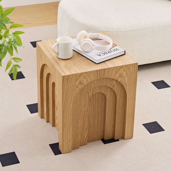 15.74'' Square Side Table Small Coffee Accent Bedside Table for Living Room Bedroom