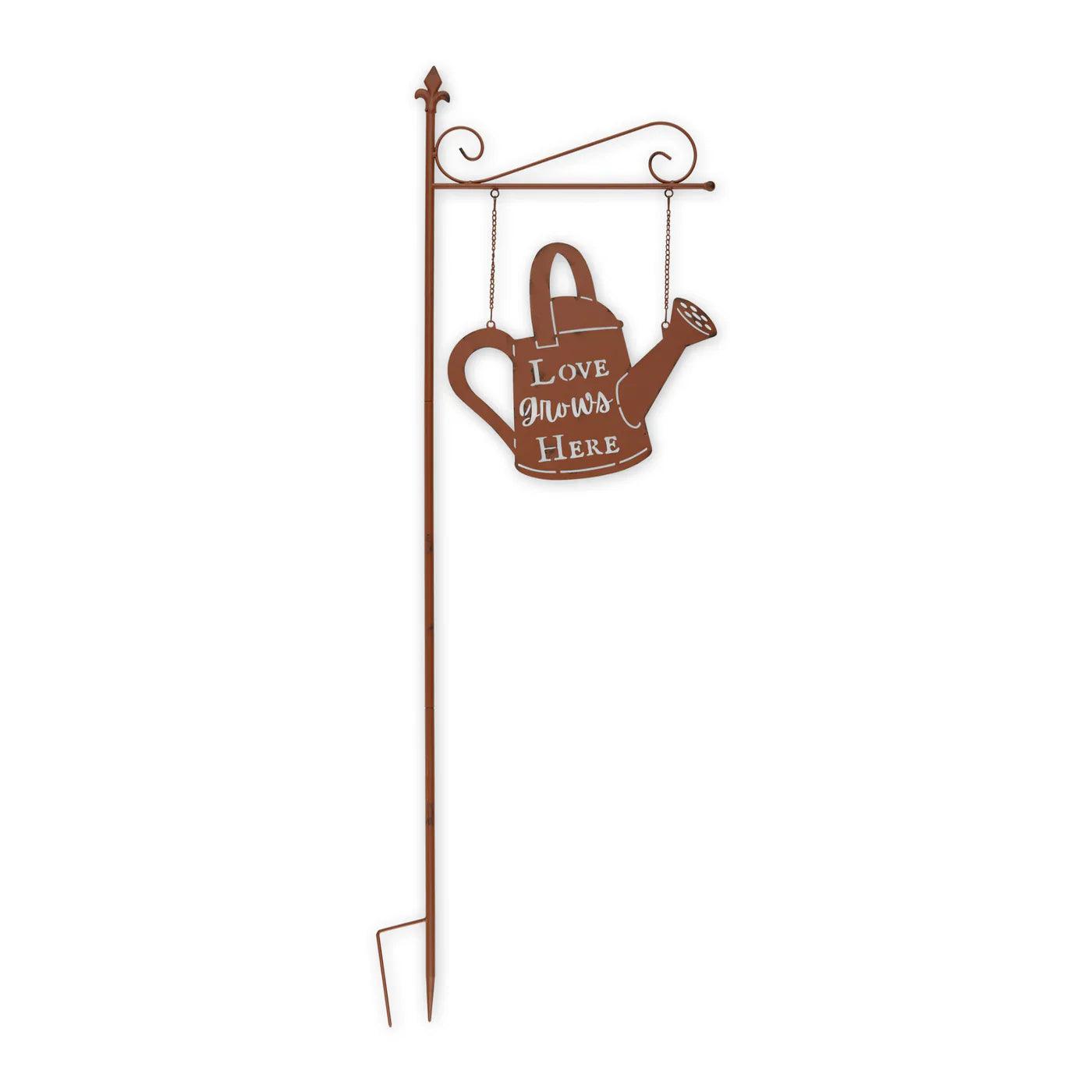 LOVE GROWS HERE GARDEN STAKE
