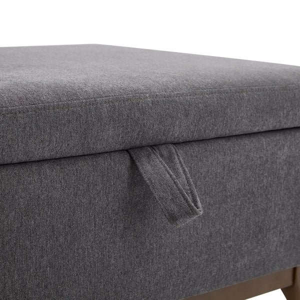 Mid-century modern square coffee table storage bench, assembled, suitable for living room, entryway and family room, used as a coffee table, stirrups, shoe bench