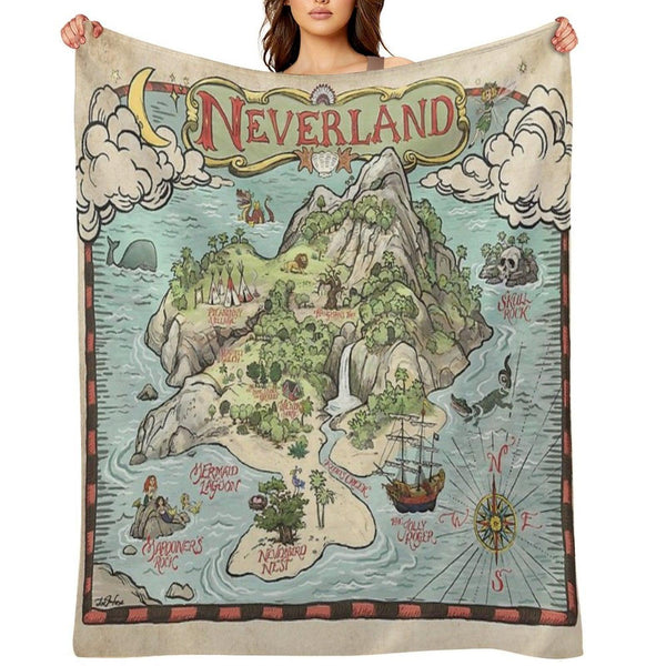Neverland Map Throw Blanket