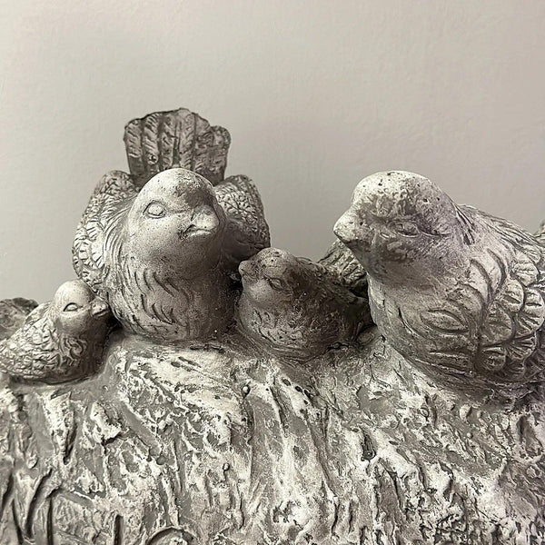 Cement Birds Statue Outdoor Welcome Sign