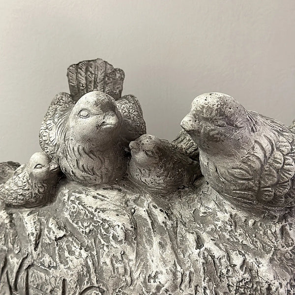 Cement Birds Statue Outdoor Welcome Sign