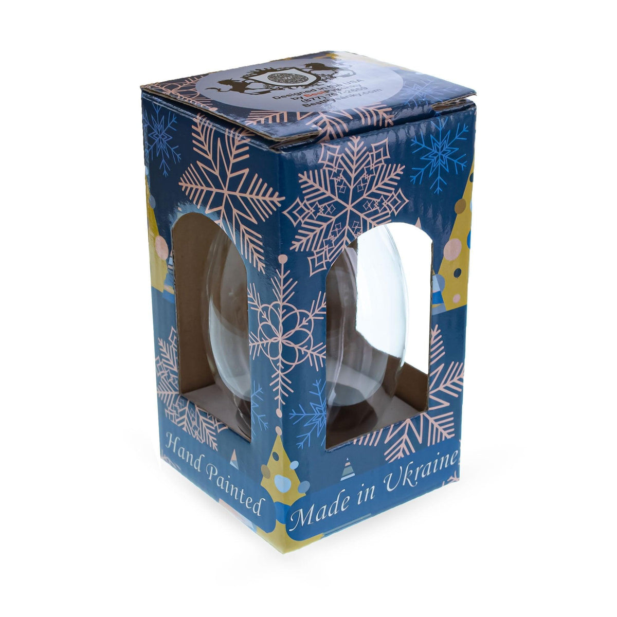 Gold Trellis on Red Egg Glass Ornament 4 Inches