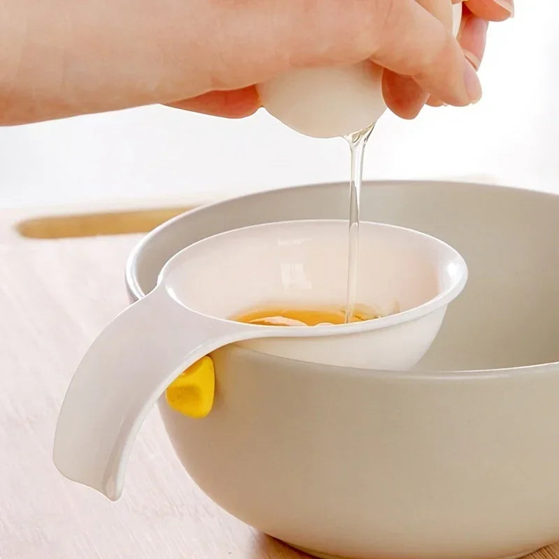 Egg Yolk Separator - White Plastic Filter