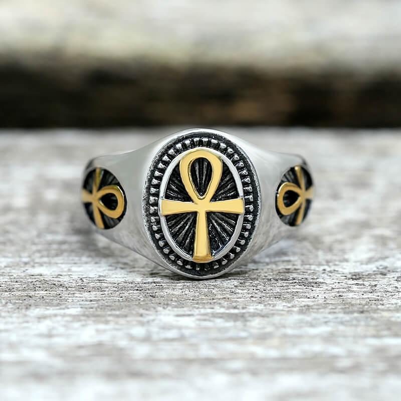 Egyptian Ankh Stainless Steel Ring