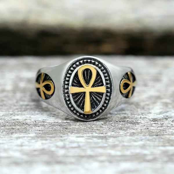 Egyptian Ankh Stainless Steel Ring