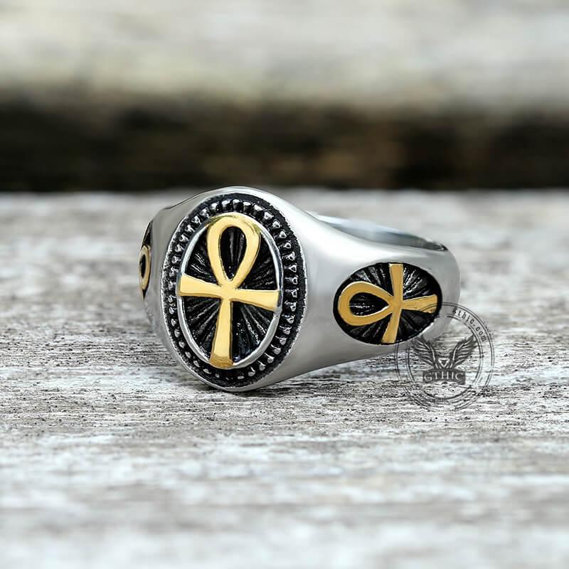 Egyptian Ankh Stainless Steel Ring
