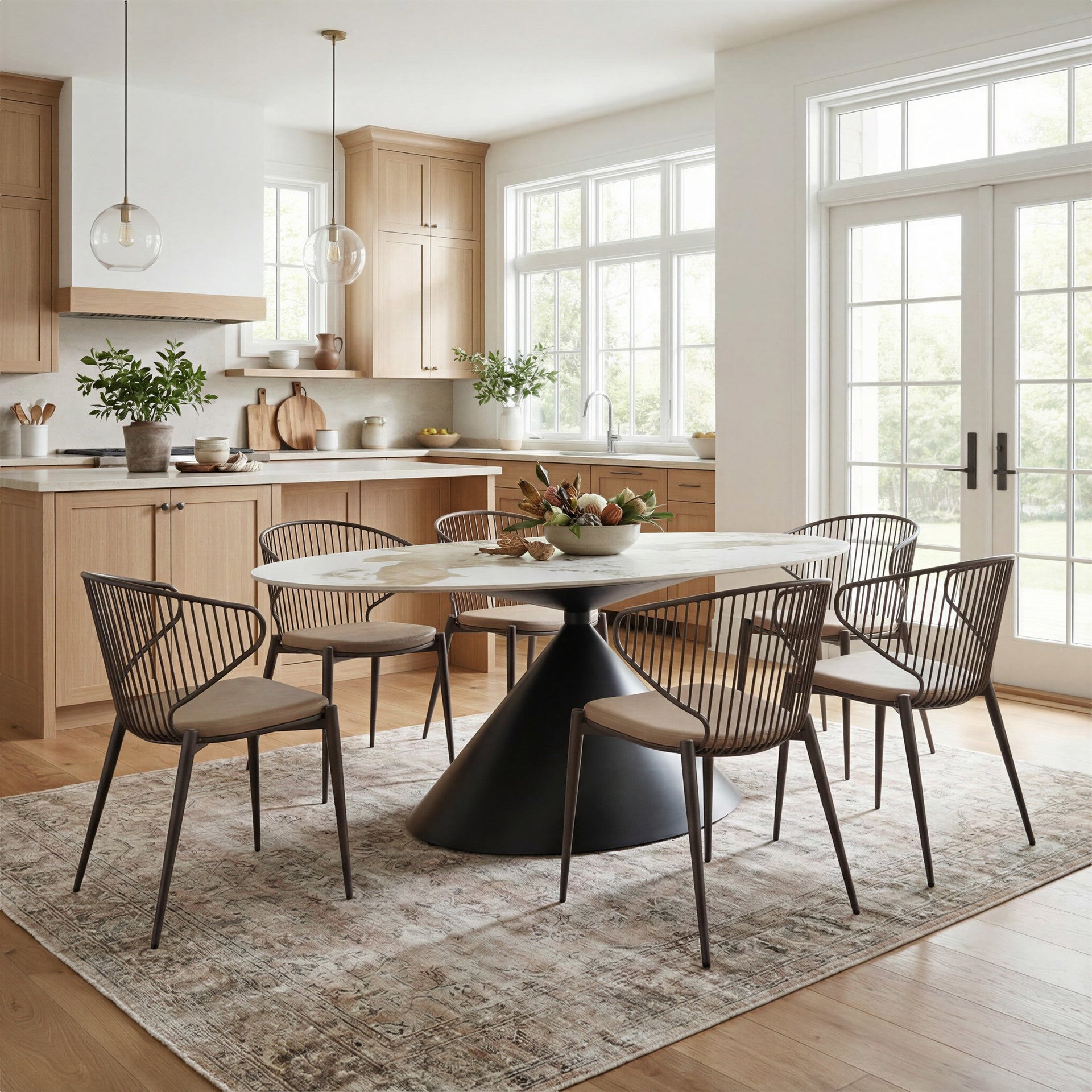 Silues Dining Chair (Set of 2) Taupe & Brown