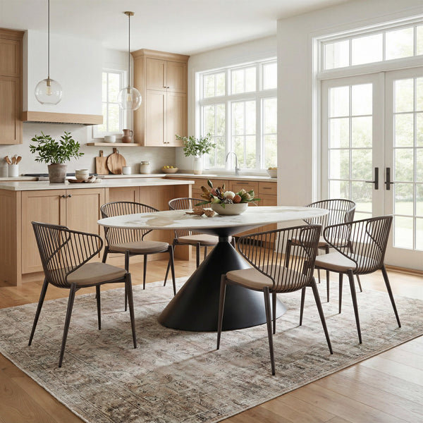 Silues Dining Chair (Set of 2) Taupe & Brown