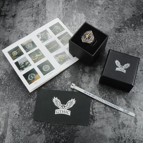 8 Point Star Stainless Steel Ring