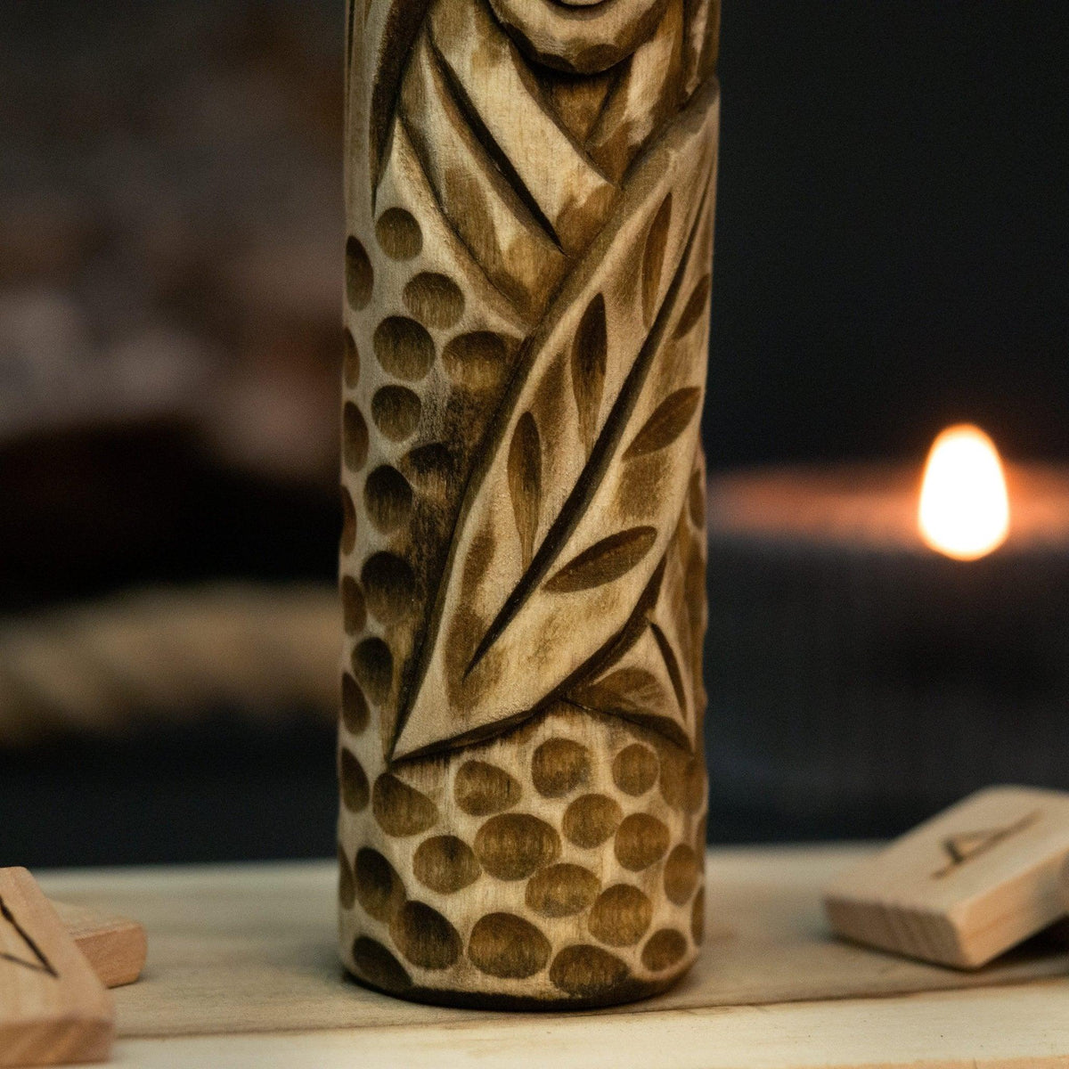 Eir Wooden Figurine – 14 cm (5.7 inch) Hand-Carved Norse Goddess of Healing