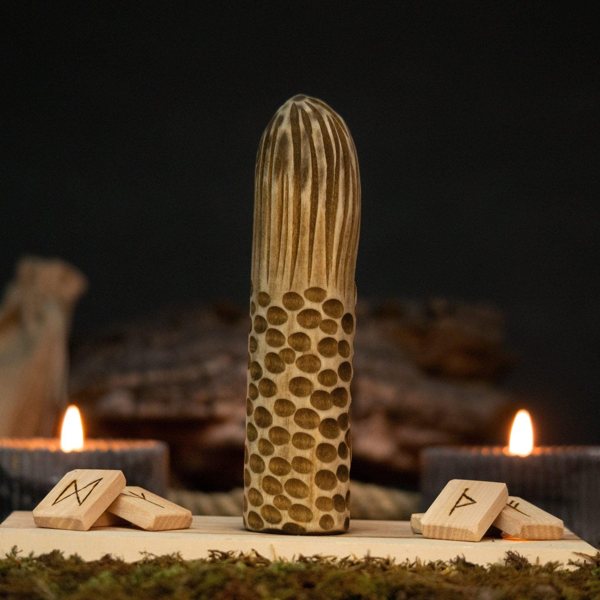Eir Wooden Figurine – 14 cm (5.7 inch) Hand-Carved Norse Goddess of Healing