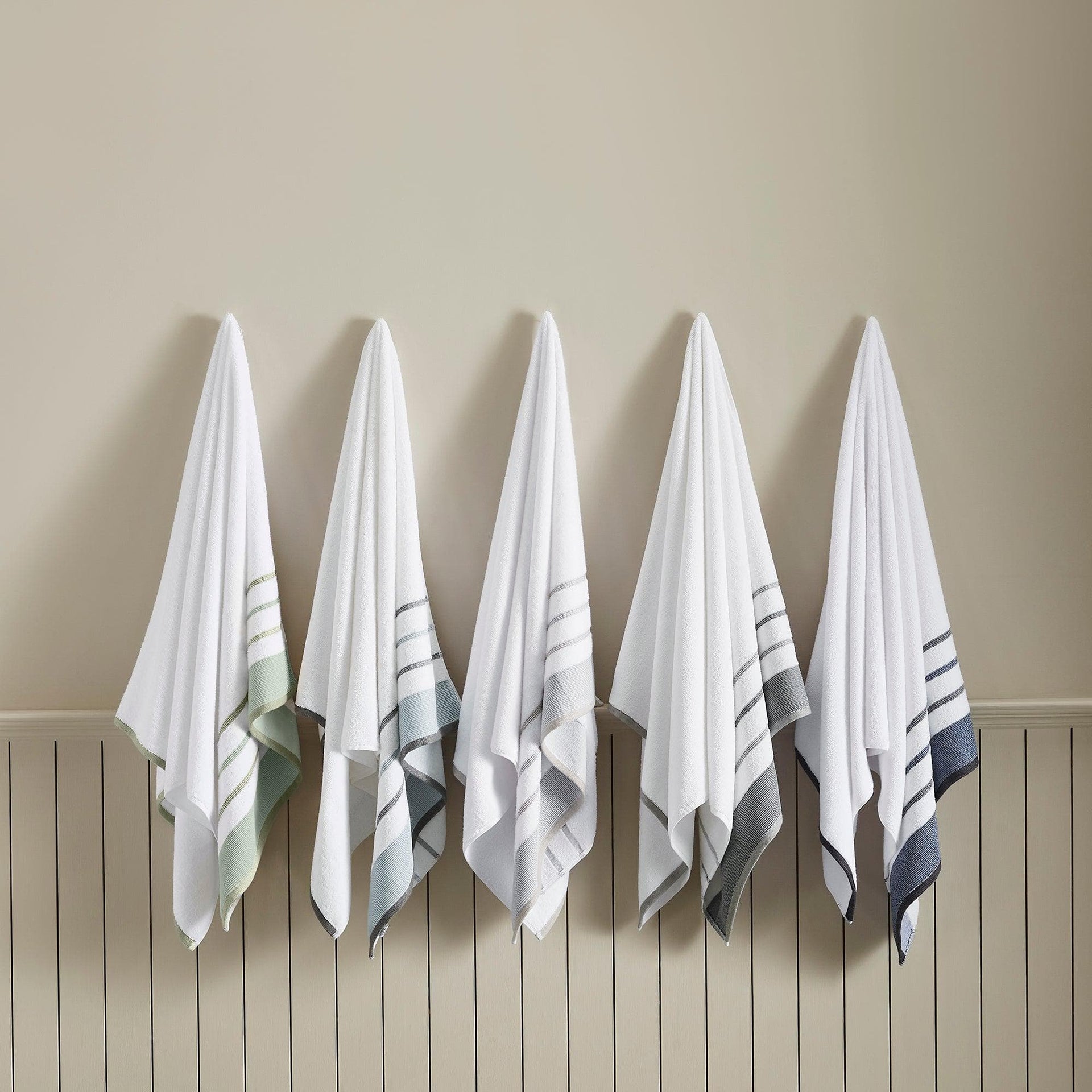 Decorative Cotton Stripe Bath Towel Set - Noelle Collection