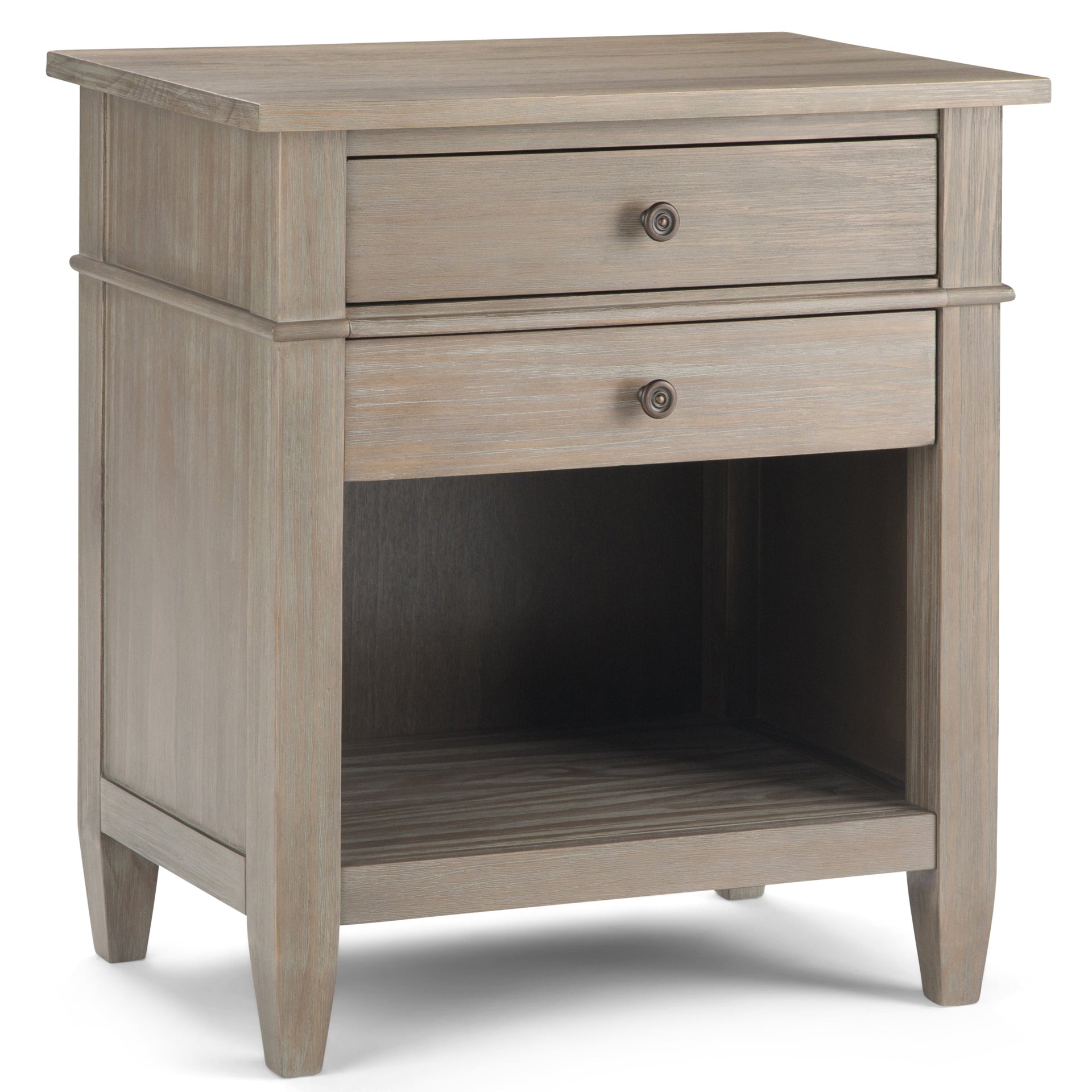Carlton 24 Inch Wide Solid Wood Bedside Table in Distressed