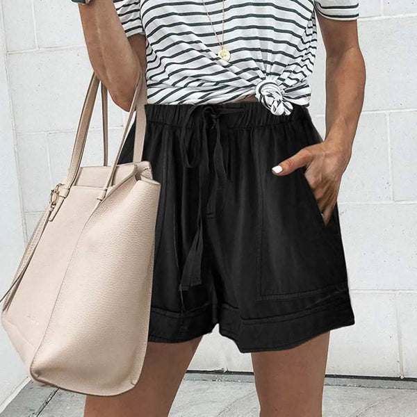 Elapsy Womens Casual Drawstring Elastic Waist Summer Shorts with Pockets