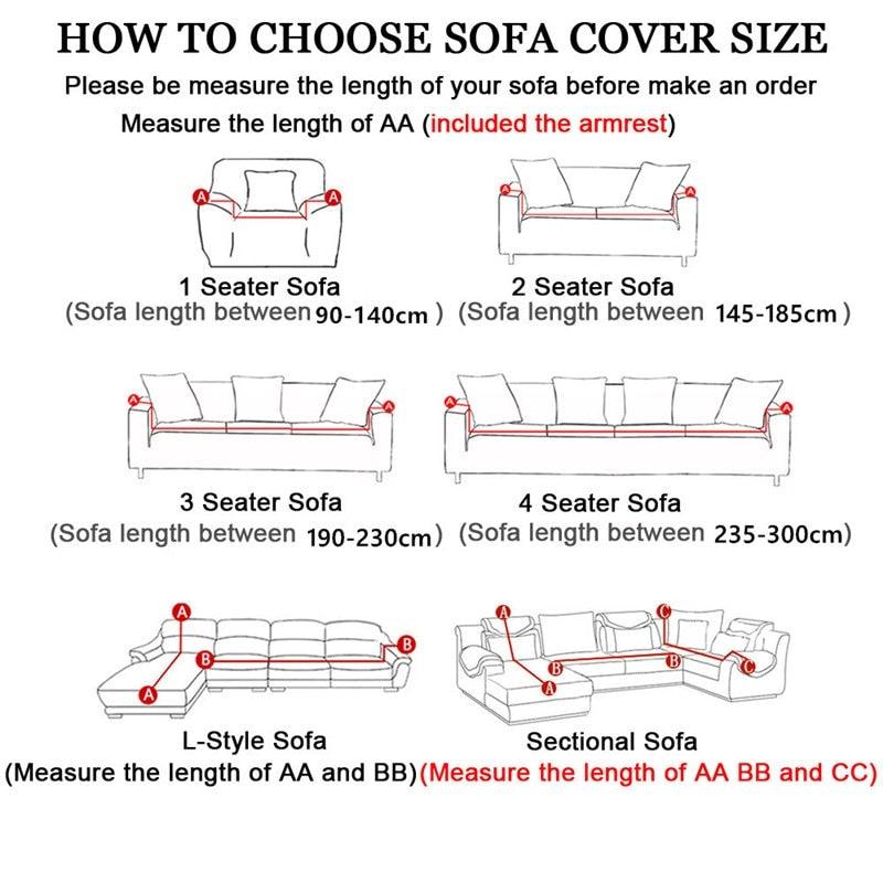 Elastic Sofa Covers for Living Room Stretch Slipcovers Sectional Couch Cover L Shape Corner Armchair Cover 1/2/3/4 Seater Slipcovers Elastic Stylish Printed Sectional Sofa Furniture Protector For Living Room
