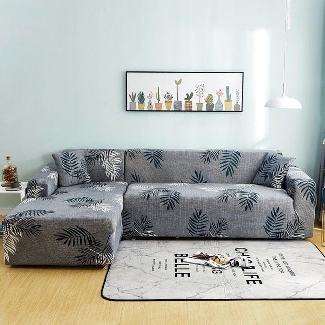 Elastic Sofa Covers for Living Room Stretch Slipcovers Sectional Couch Cover L Shape Corner Armchair Cover 1/2/3/4 Seater Slipcovers Elastic Stylish Printed Sectional Sofa Furniture Protector For Living Room