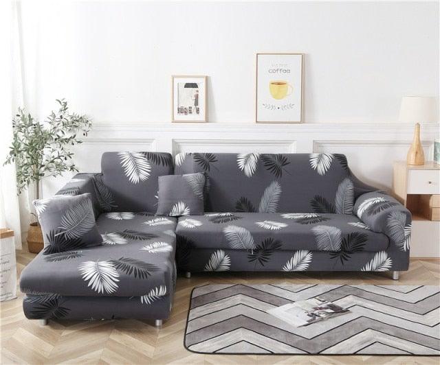 Elastic Sofa Covers for Living Room Stretch Slipcovers Sectional Couch Cover L Shape Corner Armchair Cover 1/2/3/4 Seater Slipcovers Elastic Stylish Printed Sectional Sofa Furniture Protector For Living Room
