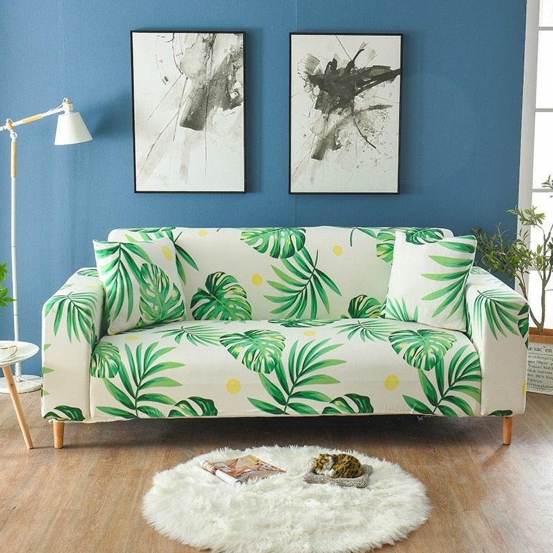 Elastic Sofa Covers for Living Room Stretch Slipcovers Sectional Couch Cover L Shape Corner Armchair Cover 1/2/3/4 Seater Slipcovers Elastic Stylish Printed Sectional Sofa Furniture Protector For Living Room