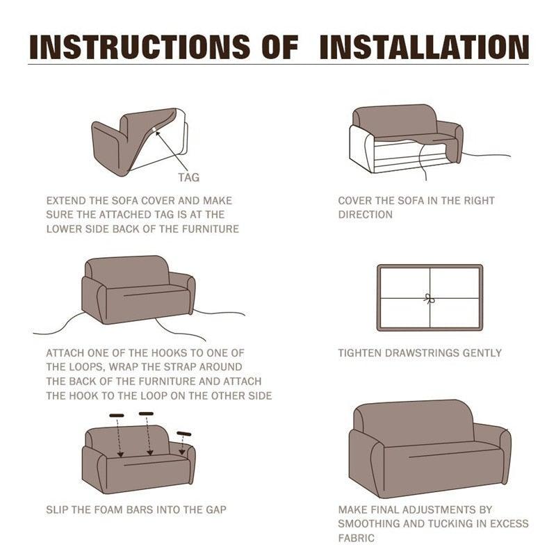 Elastic Sofa Covers for Living Room Stretch Slipcovers Sectional Couch Cover L Shape Corner Armchair Cover 1/2/3/4 Seater Slipcovers Elastic Stylish Printed Sectional Sofa Furniture Protector For Living Room