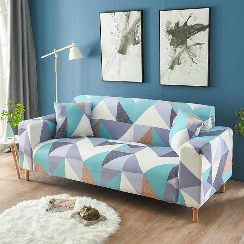 Elastic Sofa Covers for Living Room Stretch Slipcovers Sectional Couch Cover L Shape Corner Armchair Cover 1/2/3/4 Seater Slipcovers Elastic Stylish Printed Sectional Sofa Furniture Protector For Living Room