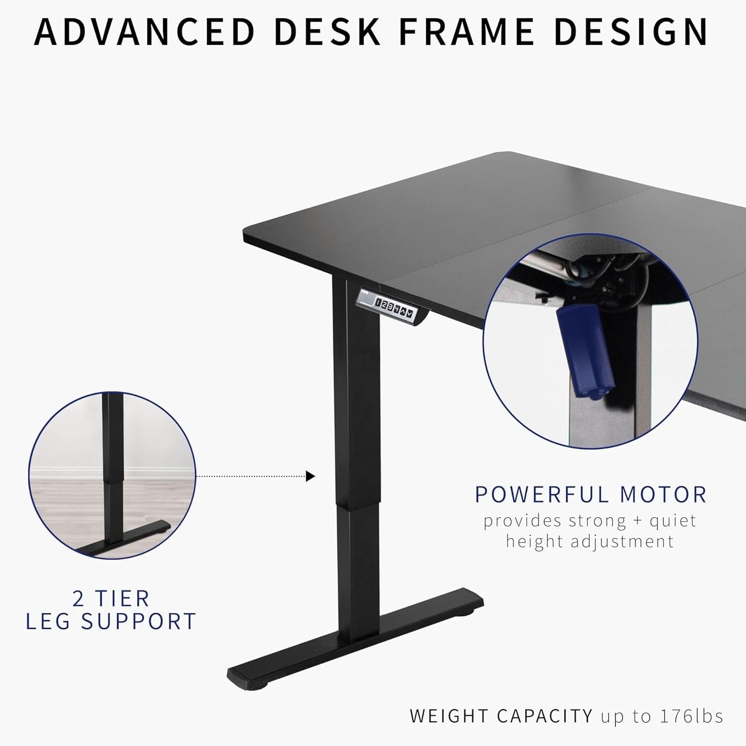 Electric Standing Desk 71x30 Memory Height Adjustment