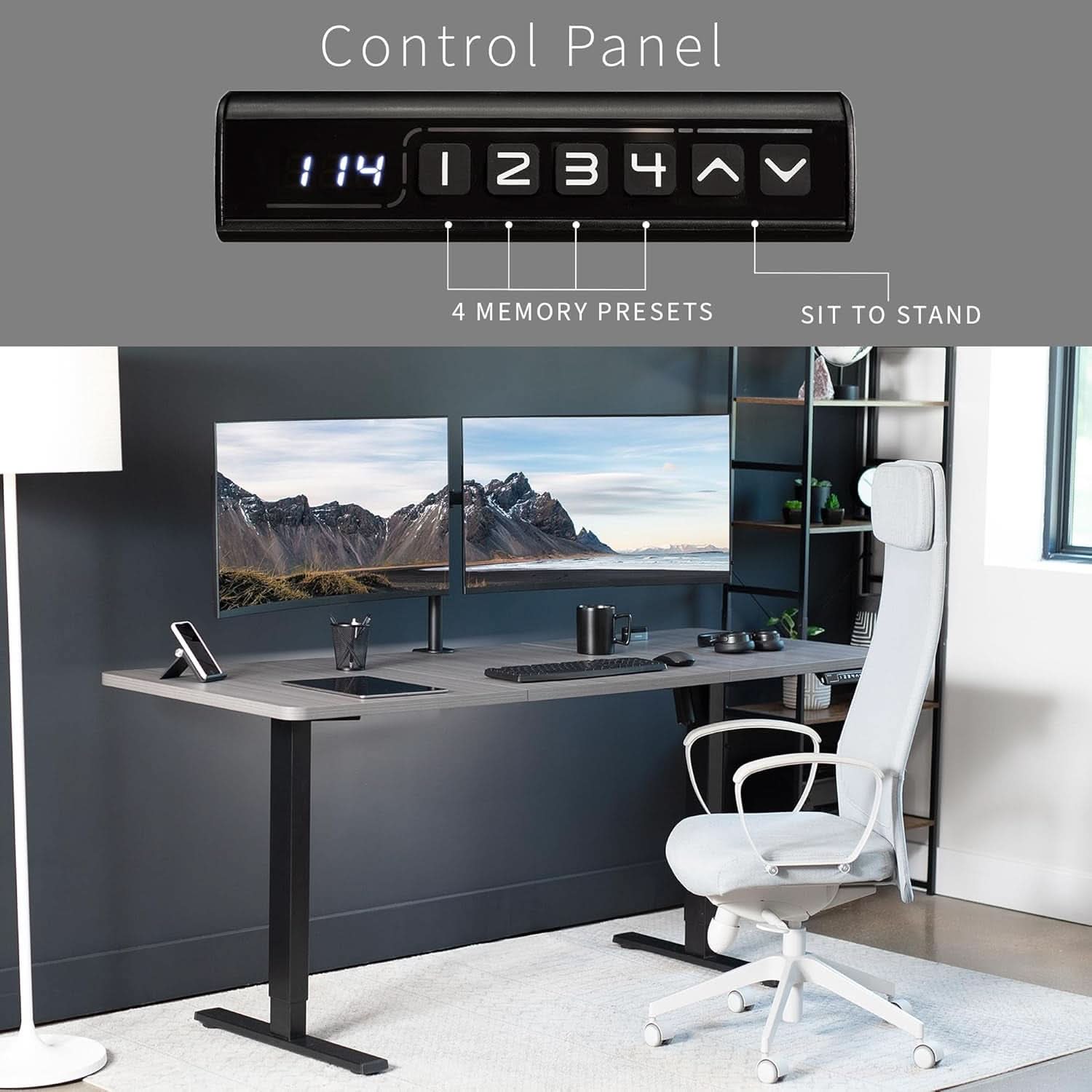 Electric Standing Desk 71x30 Memory Height Adjustment
