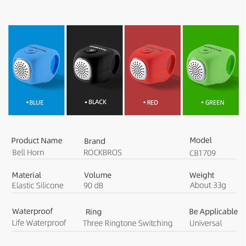 Electric Cycling Bell 90 dB Horn Rainproof  Bicycle Handlebar Silica Gel Shell Ring Bike Bell Bicycle Accessories Electric Cycling Bells Water-Resistant Cycling Bells Horn Loud Bicycle Horns Bicycle Accessories