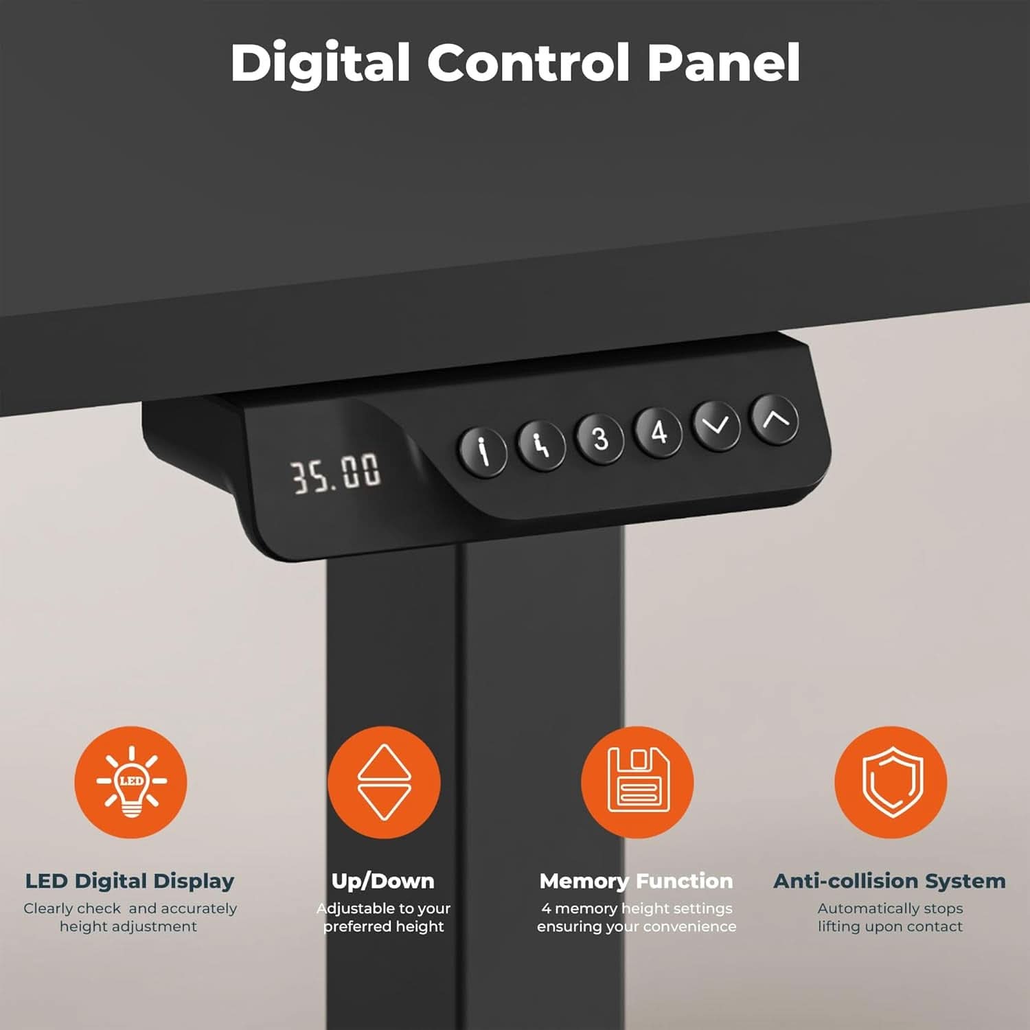 Electric Dual Motor Standing Desk with Adjustable Height