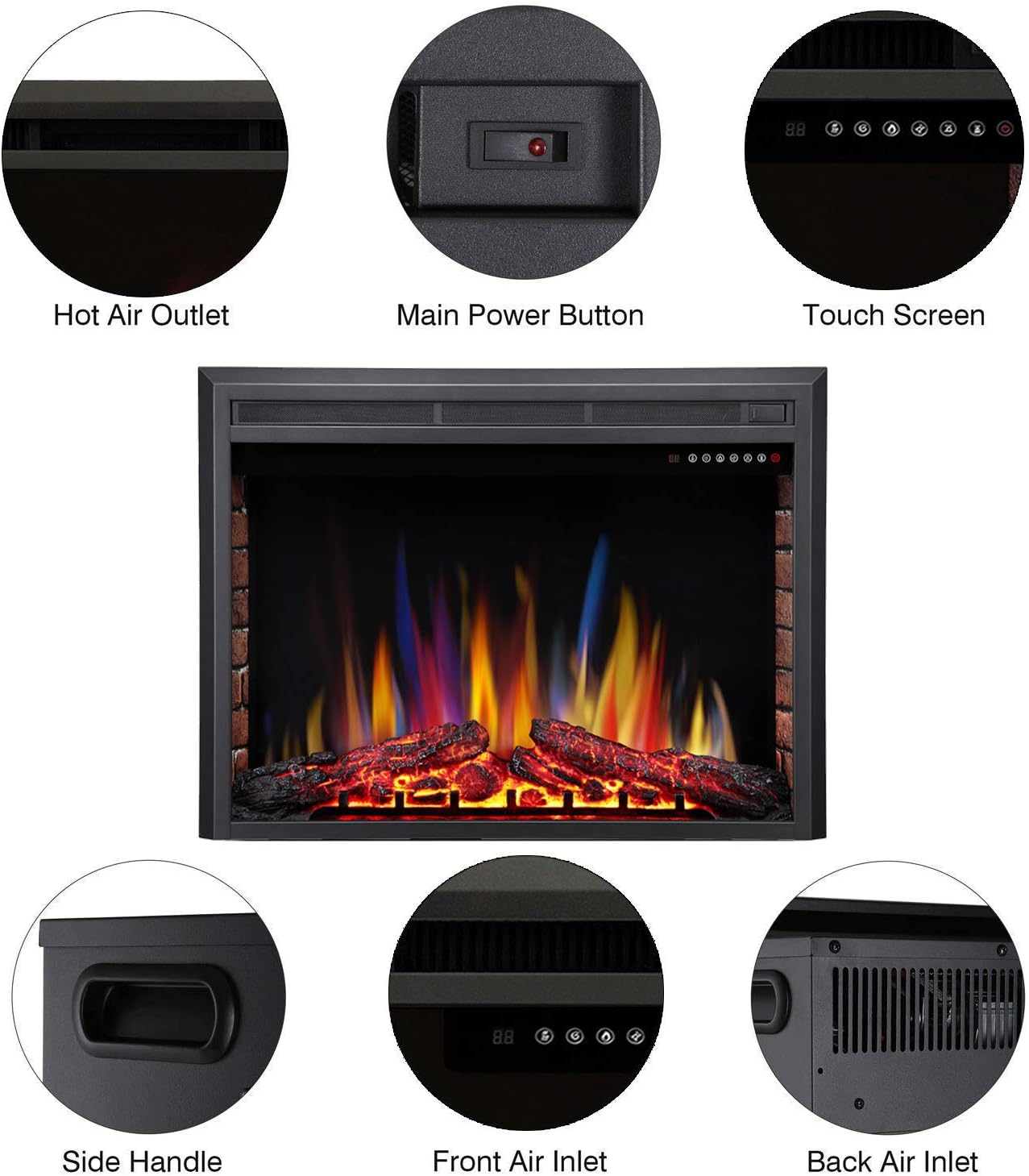 Electric Fireplace Insert Adjuatble Flame Colors 936A,939A,936BXB,939BXB Kismile