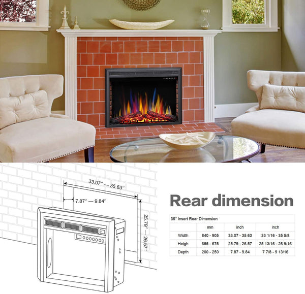 Electric Fireplace Insert Adjuatble Flame Colors 936A,939A,936BXB,939BXB Kismile