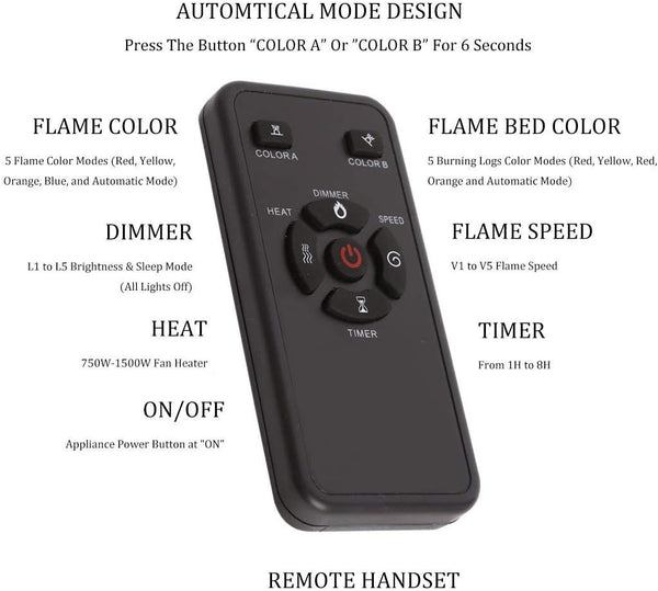 Electric Fireplace Insert Adjuatble Flame Colors 936A,939A,936BXB,939BXB Kismile