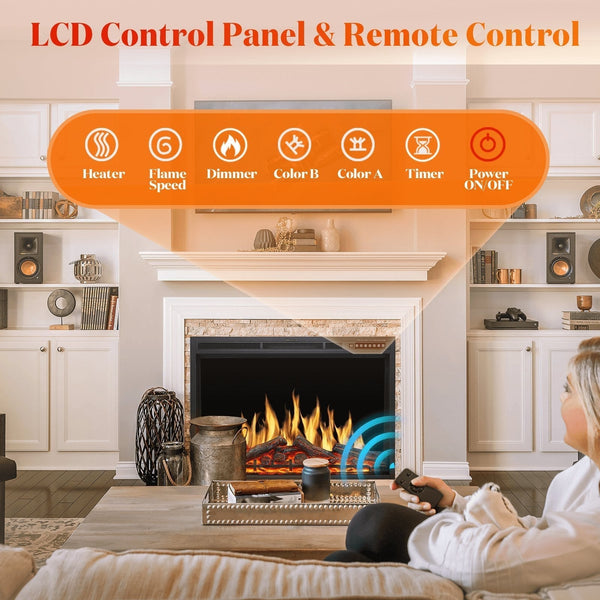 Electric Fireplace Insert Adjuatble Flame Colors 936A,939A,936BXB,939BXB Kismile