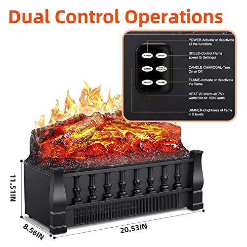 Electric Fireplace Log Set Heater L250,L360 Kismile