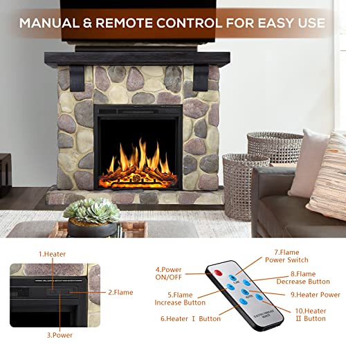 48 Inch Electric Fireplace Stone Mantel Package Y4926 Kismile