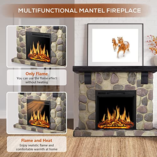48 Inch Electric Fireplace Stone Mantel Package Y4926 Kismile
