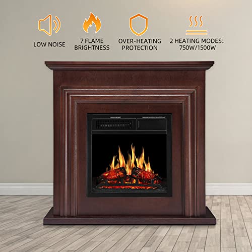 36 Inch Electric Fireplace Mantel Wooden Surround Firebox M1804 Kismile