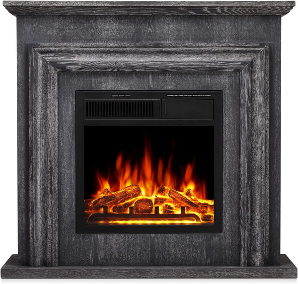 36 Inch Electric Fireplace Mantel Wooden Surround Firebox M1804 Kismile