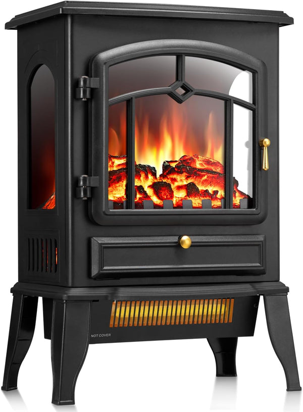 Electric Fireplace Stove Heater with Thermostat Control 520232 Kismile