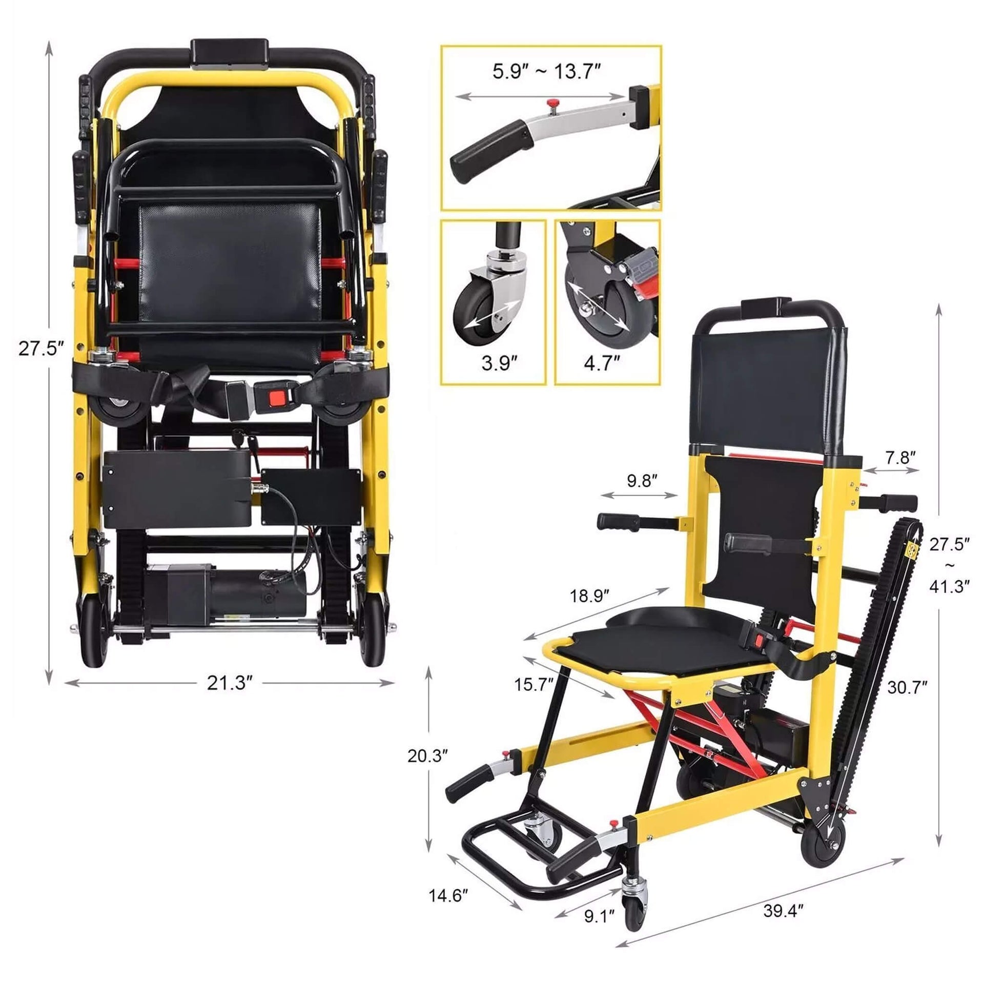 Heavy-Duty 350LBS Electric Motorized Handicap Elderly EMS Home Stair Climbing Wheelchair Lift [FDA-Approved] (SAK54615)