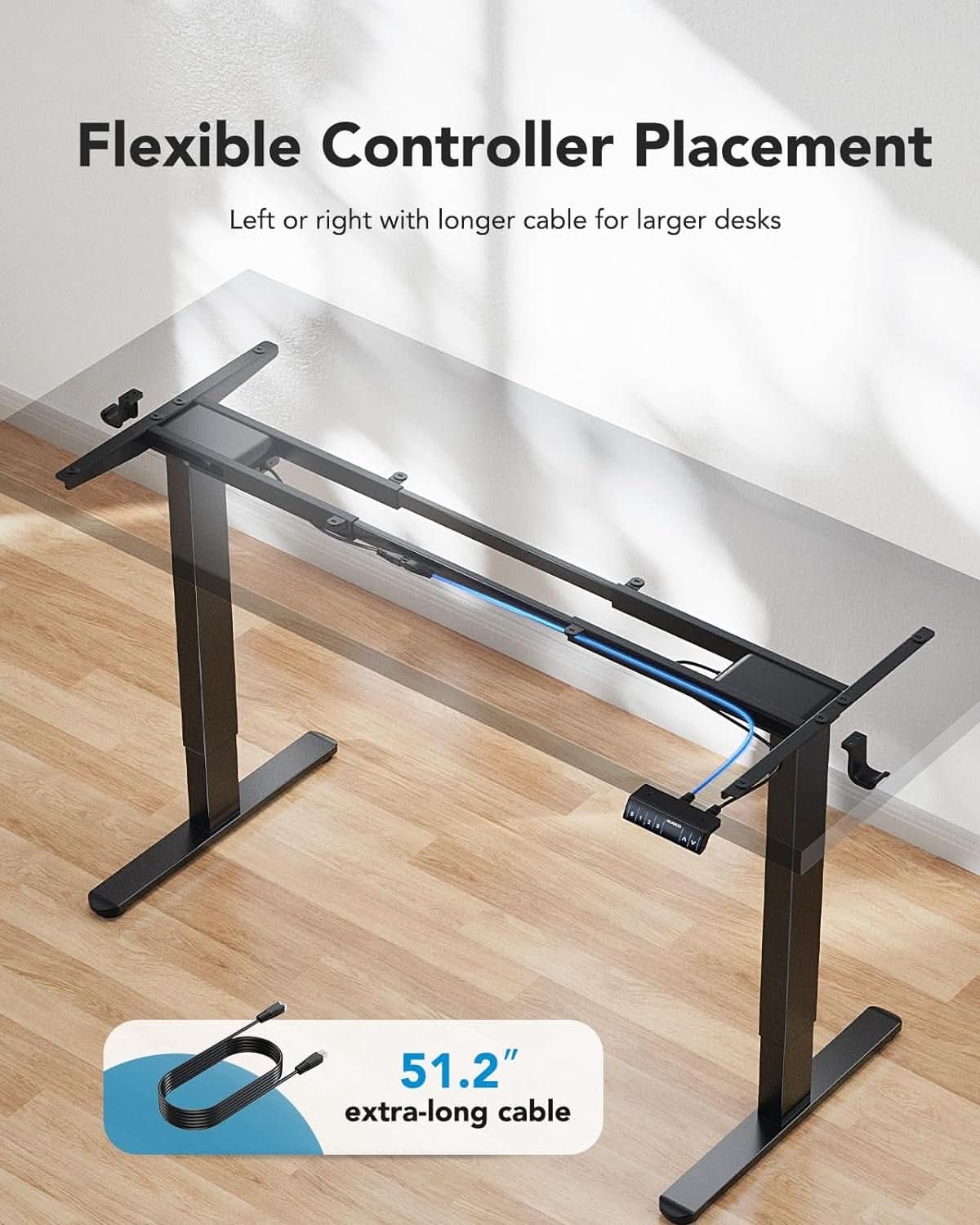 Electric Height Adjustable Desk Frame with Dual Motors