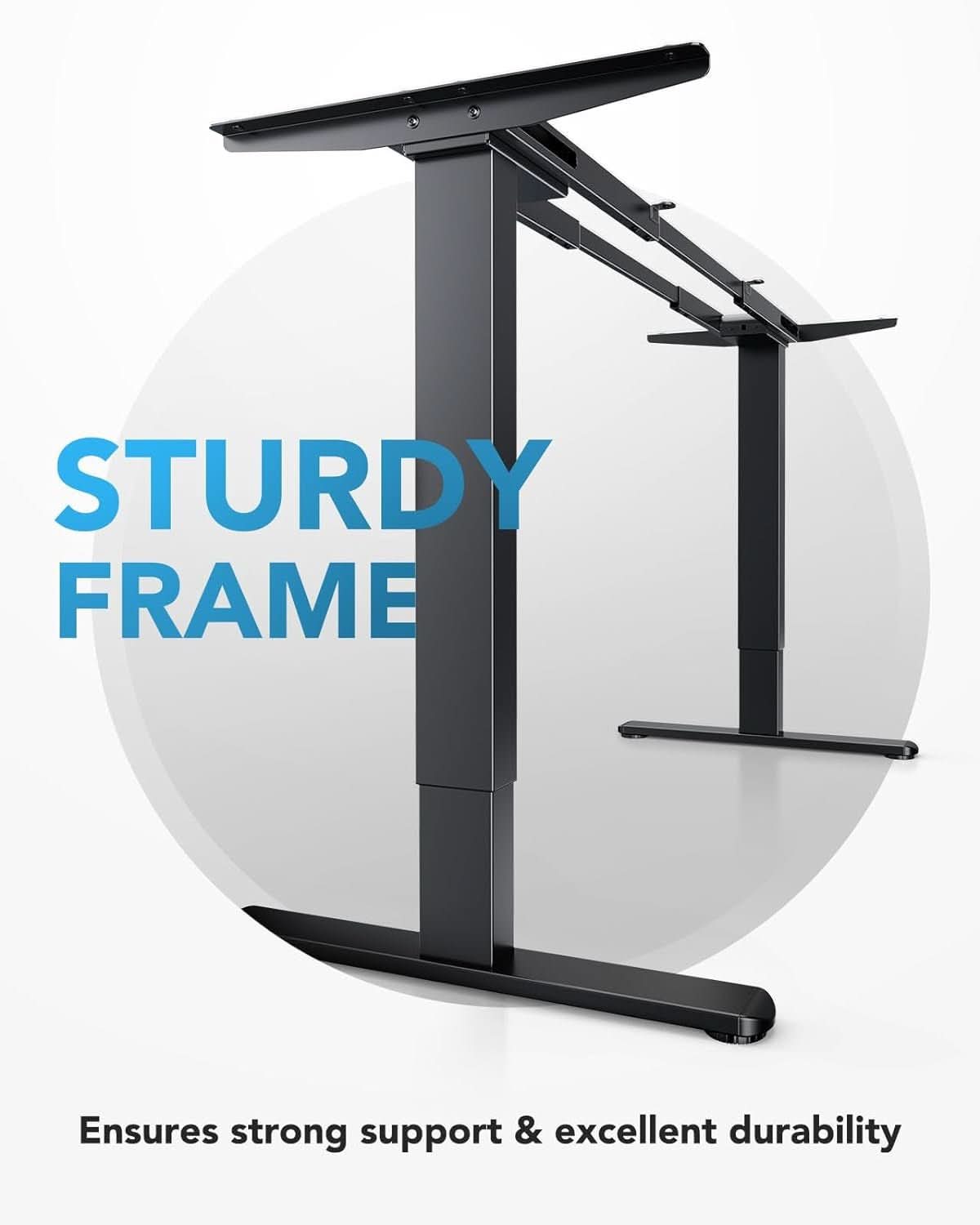 Electric Height Adjustable Desk Frame with Dual Motors