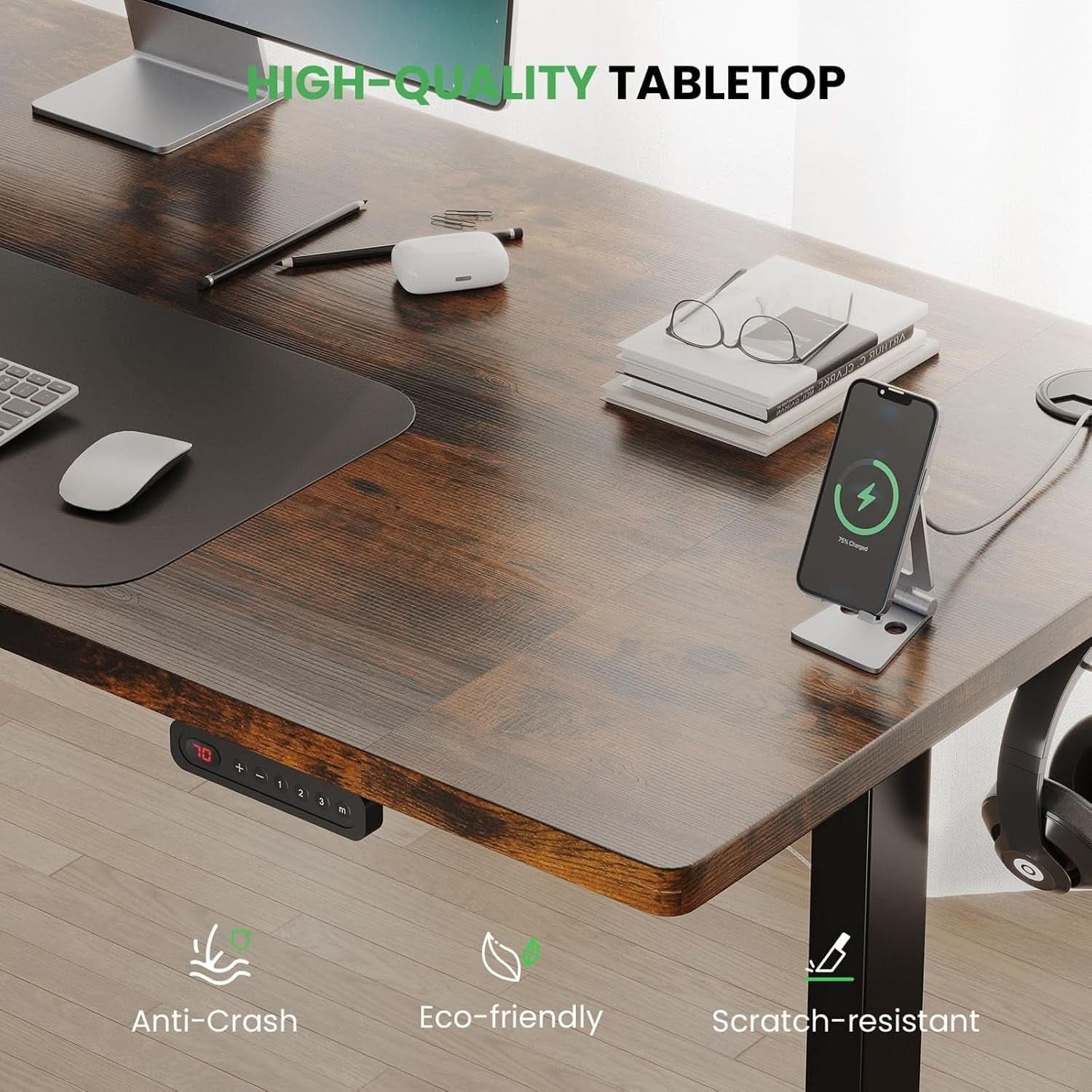 Electric Standing Desk 48 By 24 Inch With 3 Memory Presets