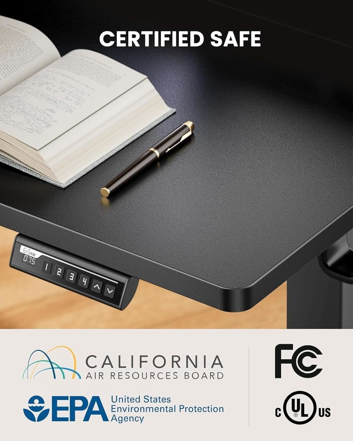 Electric Standing Desk with Adjustable Height and Tray