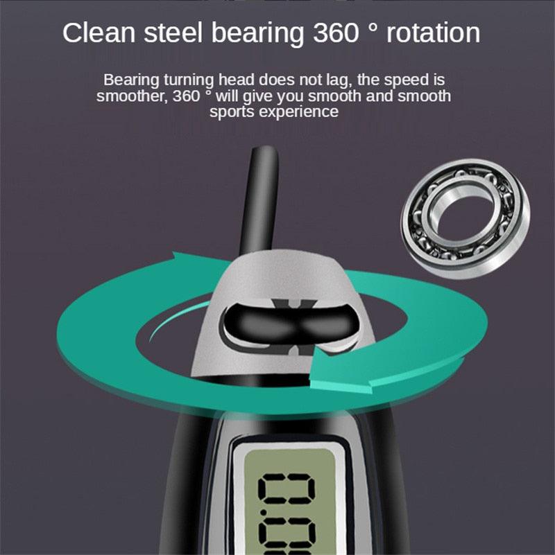 Electronic Cordless Skipping Rope Gym Fitness Skipping Smart Jump Rope With LCD Screen Counting Speed Women Jumprope For Fitness Workout Crossfit Adult Kids Adjustable Skipping Rope For Exercise